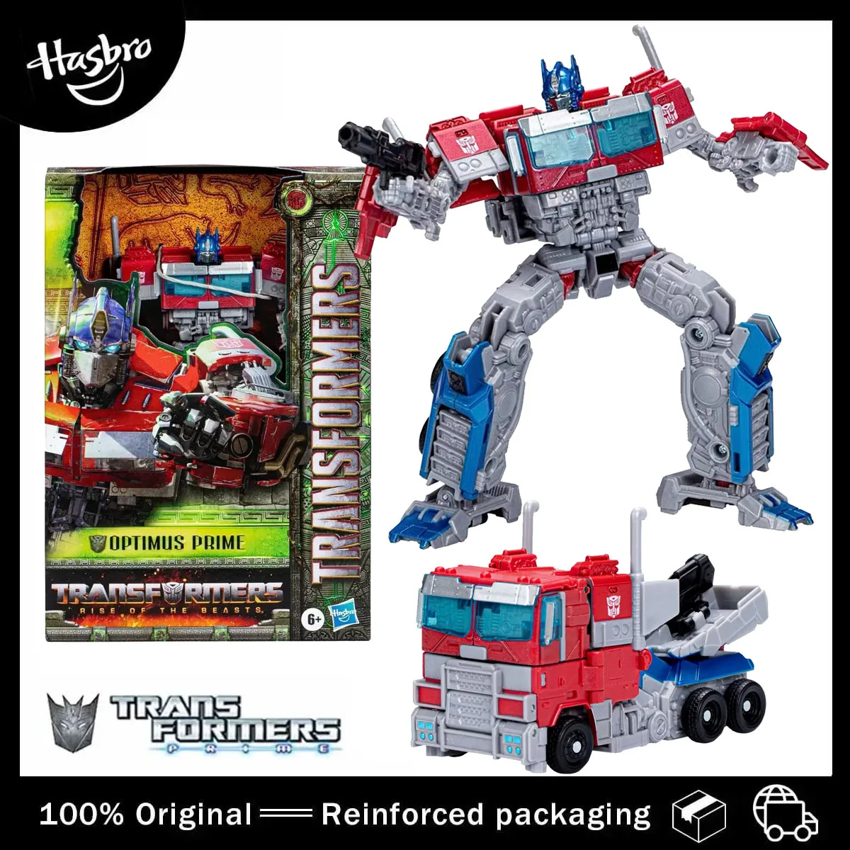 En Stock Hasbro Transformers película 7 Rise of The Beasts Voyager Class Optimus Prime figura de acción modelo niño juguete regalos de cumpleaños