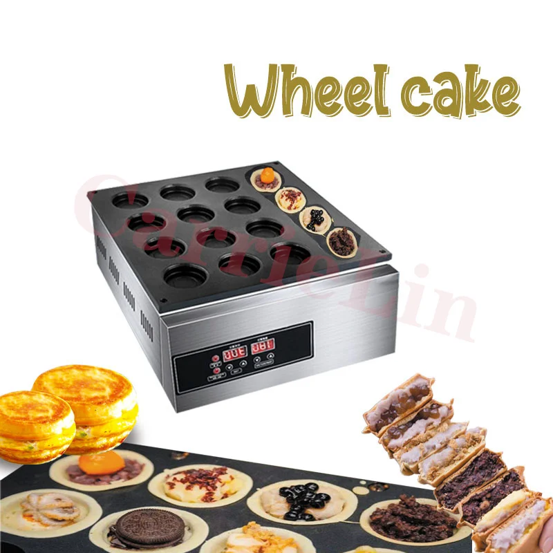 Commercial Red Bean Cake Wheel Machine 16 Hole Automatic Wheel Cake Making Machine Pie Maker Snack Equipment With CE