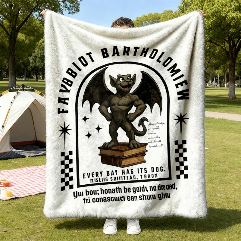 The Knight and The Moth, Bartholomew Gargoyle Rachel Gillig, Bookish Flannel Blanket, Book Lover Gift Comfort Gift