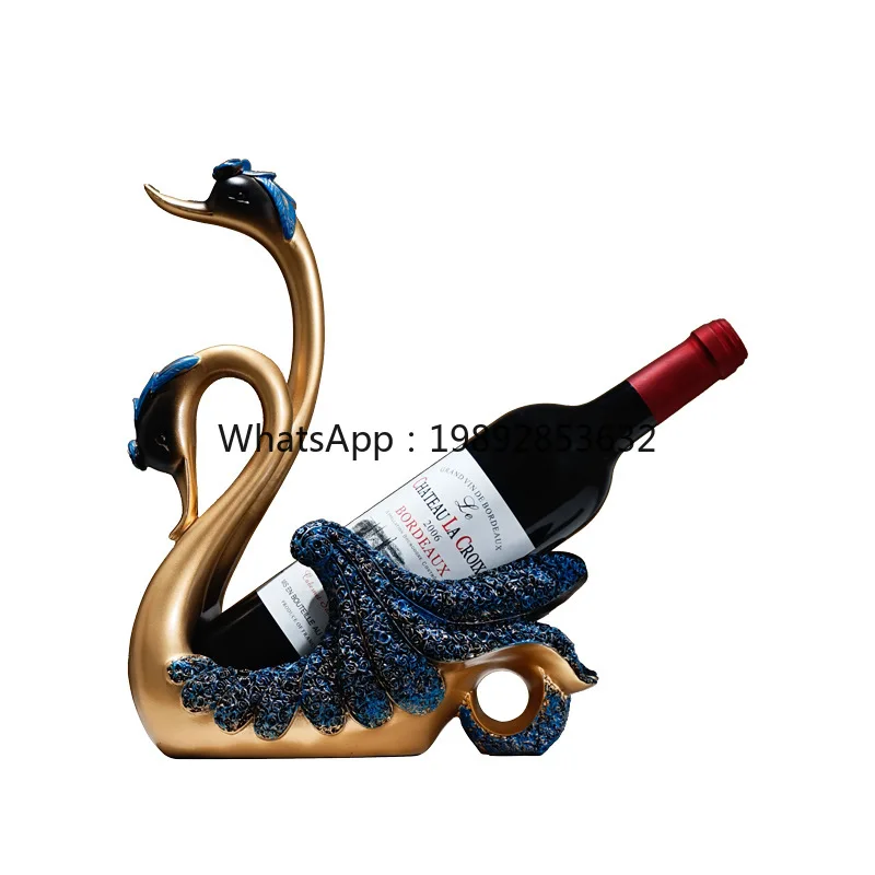 LYY Creative Swan Red Rack Wine Holder Storage Rack Wine Cabinet Ornament  Rack Home Living Room Dining Side Decoration