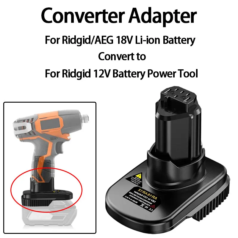 

Power Tool Battery Converter For Ridgid/AEG 18V Li-ion Battery Convert to For Ridgid 12V Battery Power Tool Adapter
