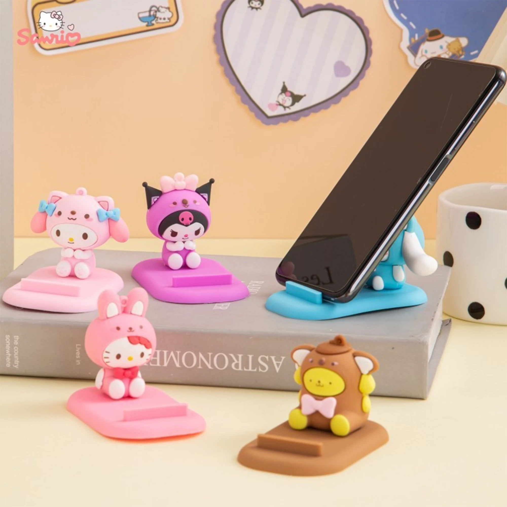 Sanrio Hello Kitty & Friends Cartoon Character Silicone Phone/Tablet Stand, Desk Decor Mount Holder - Perfect Gift for All Ages