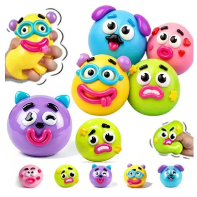 Jouet à presser pour chien, couleur macaron tendance, doux, DIY, changeant d'expression, à récupération lente, un excellent cadeau pour le soulagement du stress et les loisirs
