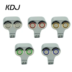 Silver Motorcycle Switches 22mm Handlebar ATV Scooter Headlight Hazard Brake Fog Light Switch ON-OFF Aluminum With Indicator