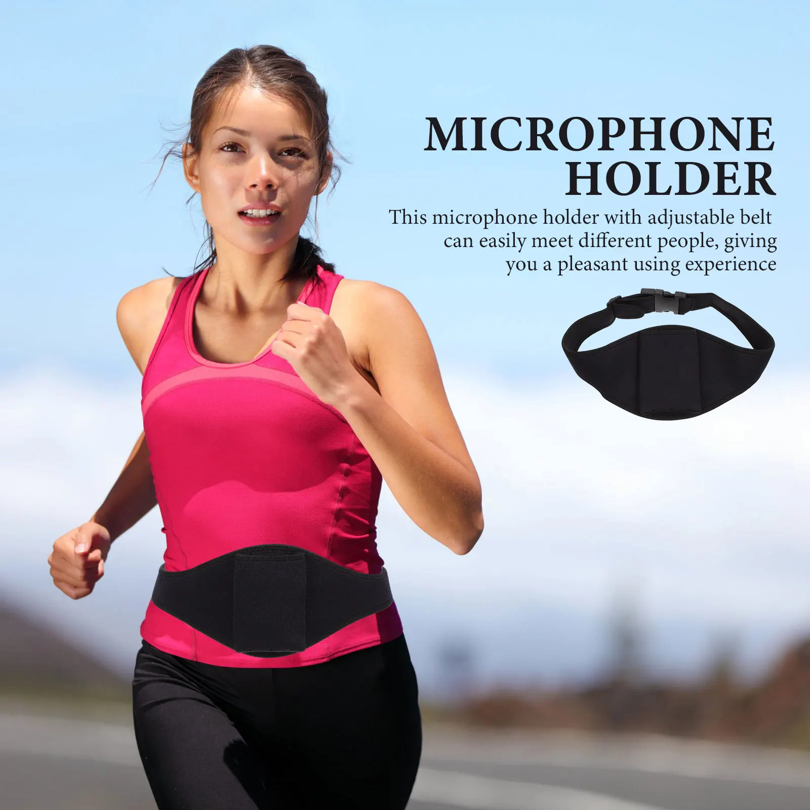 

Black Microphone Waist Bag Durable Adjustable Belt Secure Device Stylish Matching Protect Clear Loud Voice Teaching Dancing
