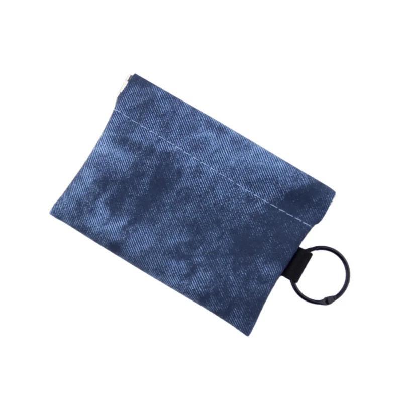 10pcs Coin Purses Women Demin Plain Printing Square Multifunctional Open Protable Short Storage Bag