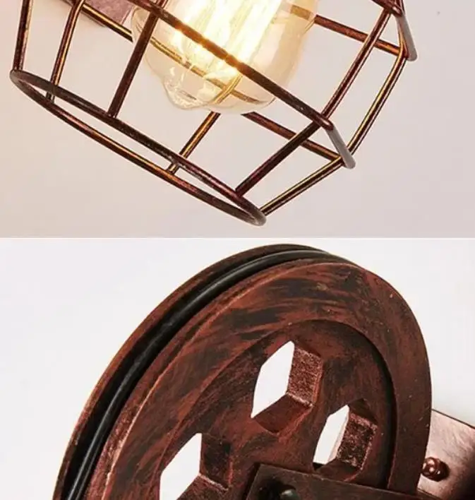 Retro Loft Fixtures Pulley Wall Lamp Pendant Suspension Light Fitting Kitchen Bedroom Living Room Wall Lamp
