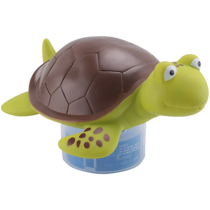 Turtle Floating Pool Chlorine Dispenser Fun Cute 10 Inch Green Turtle Animal Floater Decoration