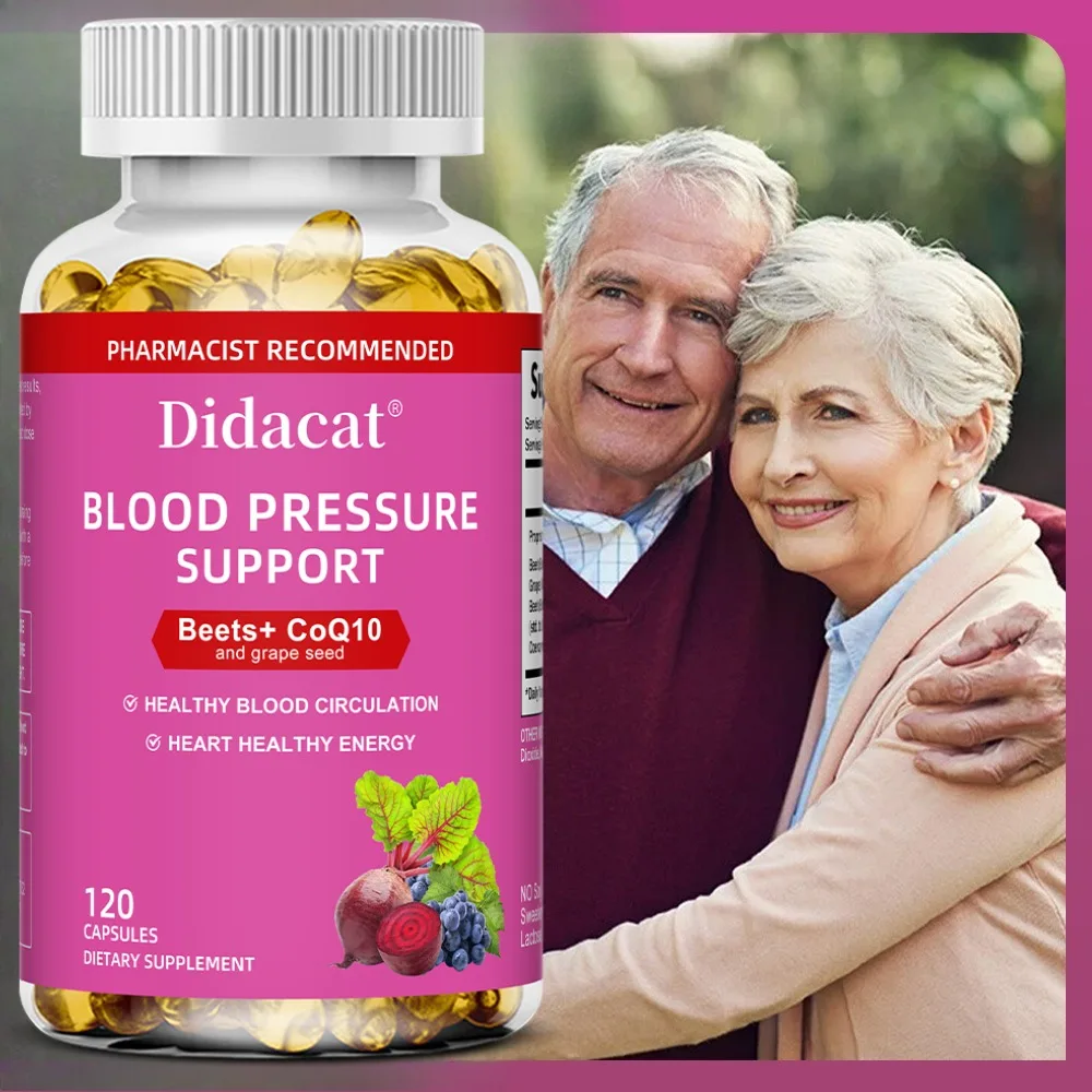 Organic Beetroot Capsules+CoQ10+Grape Seed Extract- Supports Healthy Blood Circulation&Heart Healthy Energy