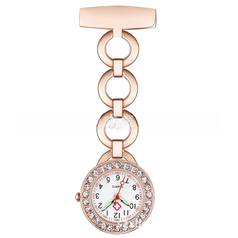 Venta al por mayor Reloj de bolsillo para enfermera con DiamondsF008Rectangular Reloj de pecho Reloj de examen creativo para estudiantes Tendencia de moda de alta gama