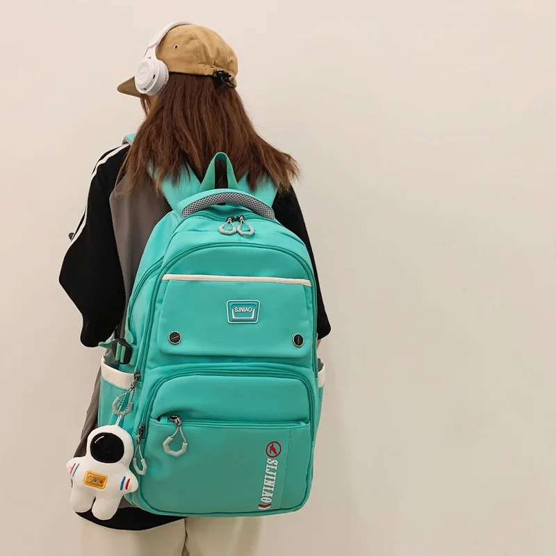 Large Capacity Backpack Women's Bag 2022 Trend Waterproof Breathable School Bag for Women Famous Solid Backbags for Men