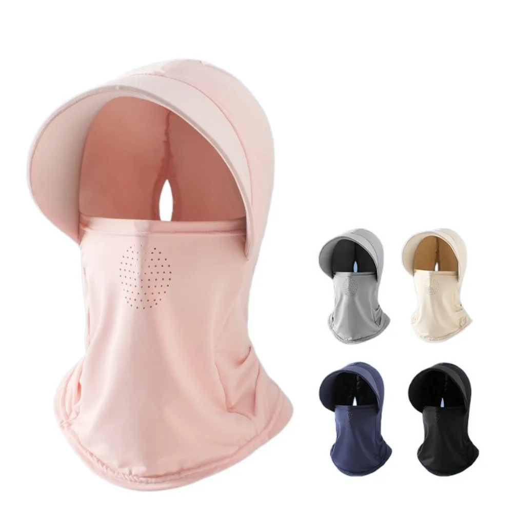 

New Breathable Visor Cap Ice Silk with Shawl Mask Cap Pullover Cap Outdoor Sports