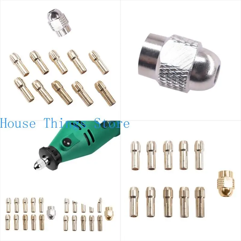 

652F 11pcs Power Tool Mini Drill Brass Collet Chuck For Rotary Tool Engraver