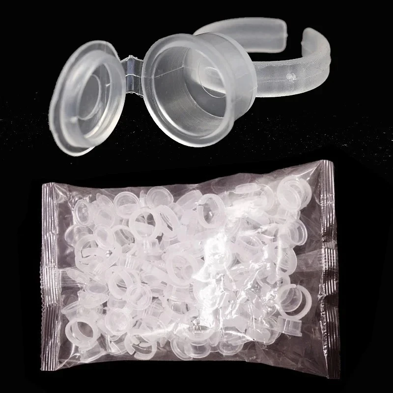 

50 шт., держатель для клея для наращивания ресниц, контейнер с крышкой, крышка, инструменты для перманентного макияжа, микроблейдинга, пигментные чернила для татуировки, кольцевые чашки