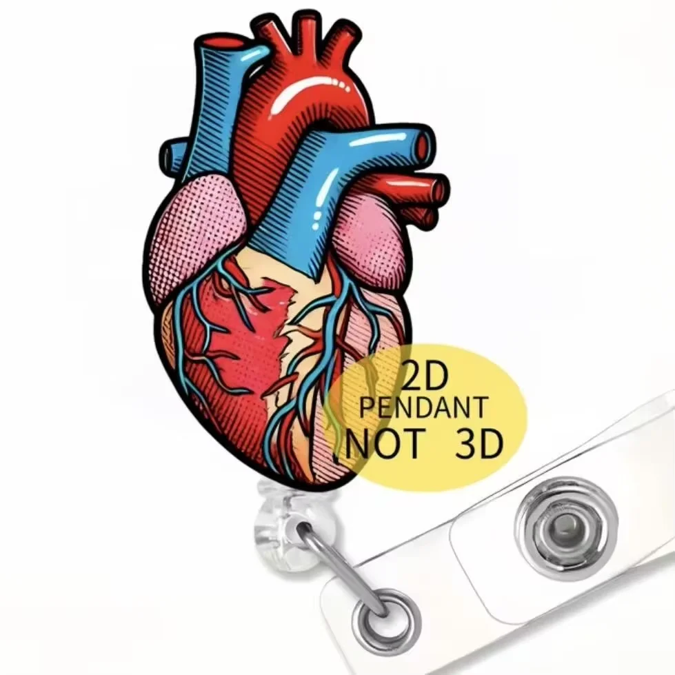 2d flat 1pc coffee Themed Retractable Badge Holder with ID Clip - Acrylic Medical Staff Name Tag Reel for Nurse,Doctors, RN, LPN