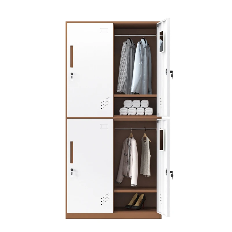 

4-Door School Metal Storage Lockers Narrow Edge Metal Cabinet Wardrobe Steel Locker for Compact Clothes Organizationpromote sale