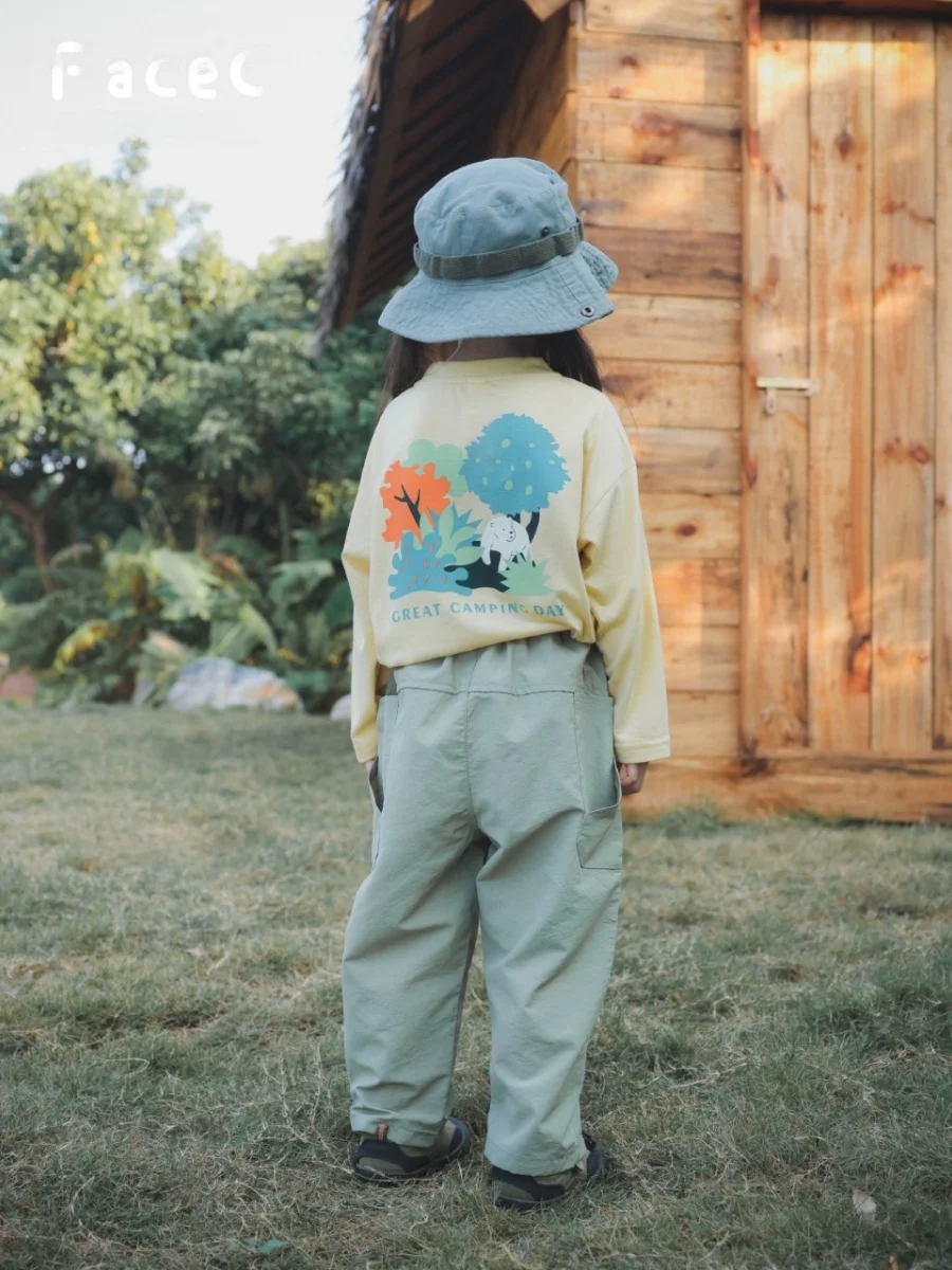 Quick Dry Outdoor Children's Pants Cool Feeling Thin Waterproof Spring Autumn Unisex Kids Casual Pants FaceC Mountain Series