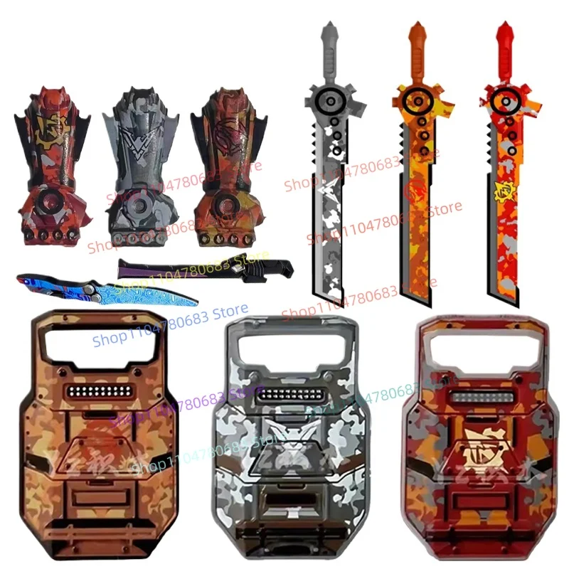 MOC Bouwstenen Mini Actiefiguren Wapens Accessoires Schild Handschoenen Vlam Mes Assemblagemodel Ornament Speelgoed Cadeau