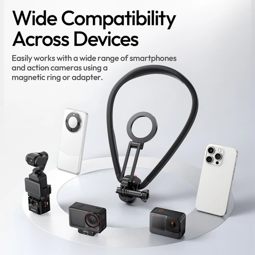 Imagen 2 del producto Ulanzi MG14 soporte de cuello magnético para Gopro para Insta 360 para DJI Omso Cámara de acción soporte de cuello para teléfono inteligente para iPhone 17 16 15 14