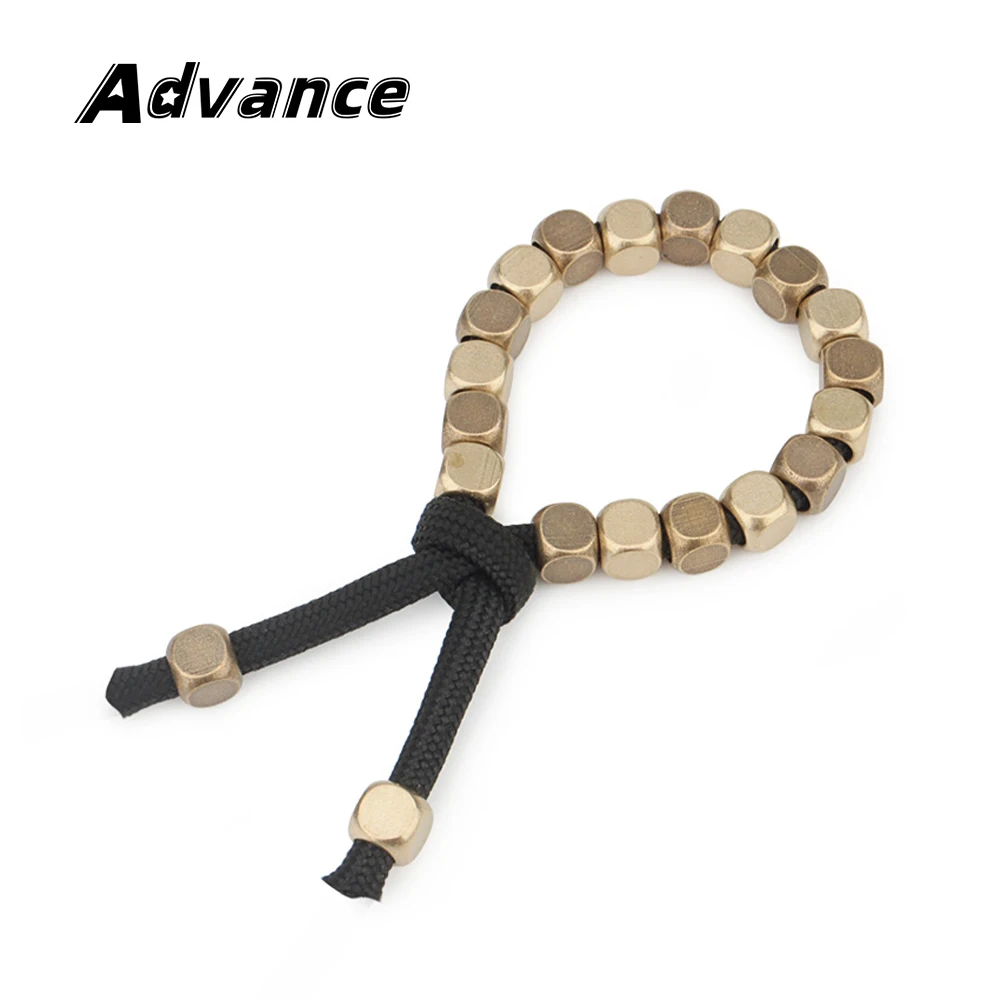 10pcs Brass Small Beads Paracord Umbrella Rope Cord DIY Bead Keychain Bracelet