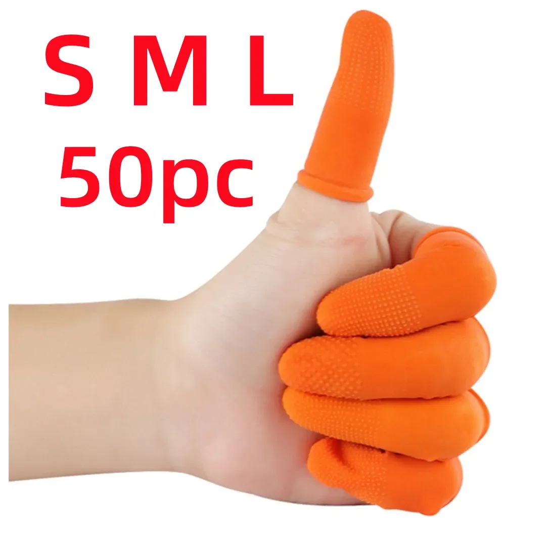 30pc Durable Non Slip Latex Fingertips Safe Touch Disposable Anti-static With Point Fingertips Protector Gloves Condoms S M L