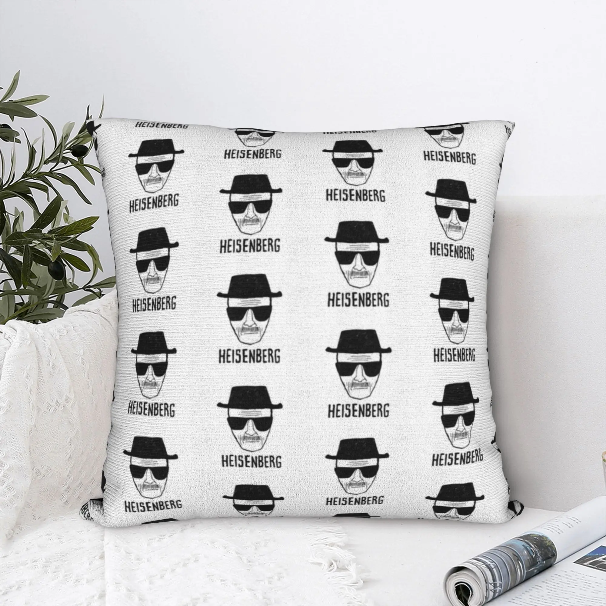 Heisenberg Breaking Bad Square Pillow Covers Polyester Seat  Cushion Cover Cute Decor Pillowcase 45*45