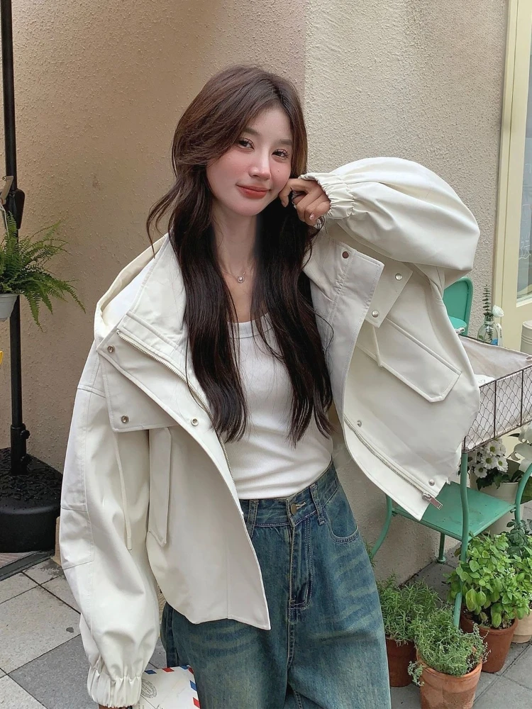 

Женская короткая тактическая куртка из мокко и хлопка с капюшоном, осень 2022, повседневная городская уличная одежда, верхняя одежда