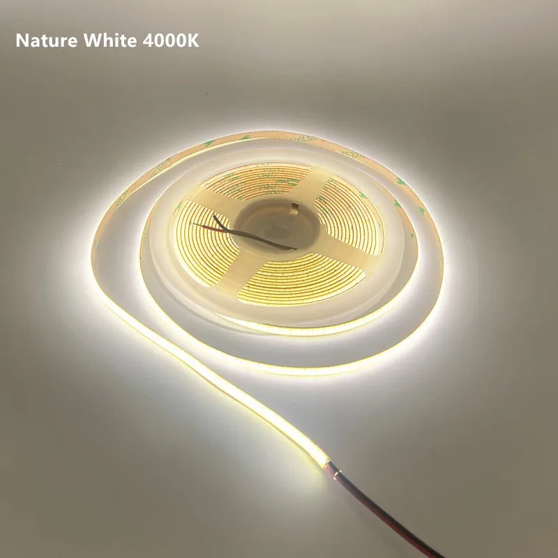 5V 12V 24V COB-Streifenlicht 5mm 8mm Breite Dimmbar Hochdichtes flexibles lineares LED-Band CRI90 3000K 4000K Kaltweiß 6000K 5M – Detail 3