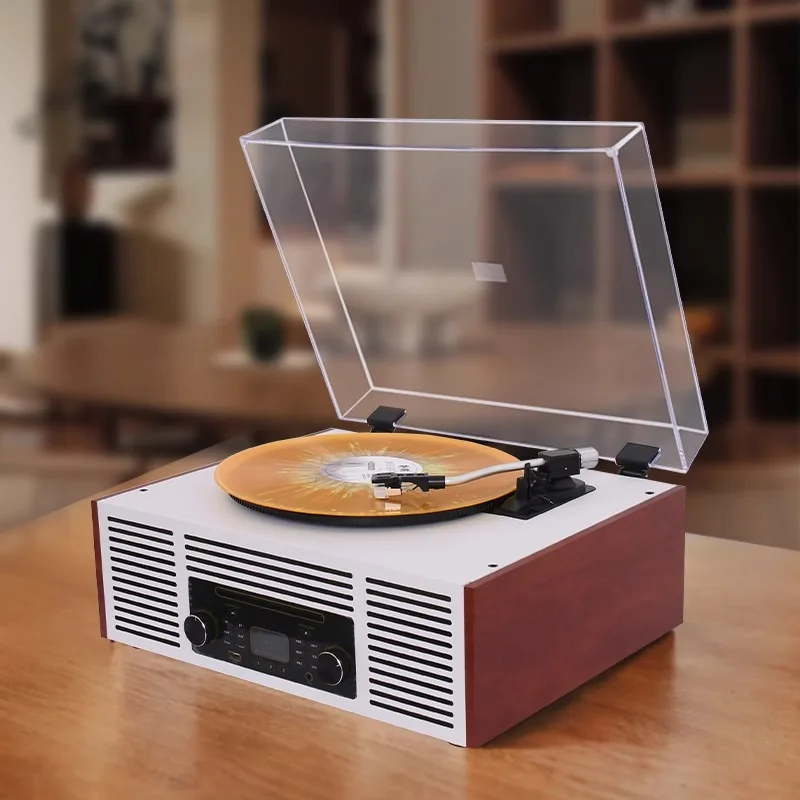 

Многофункциональный проигрыватель виниловых пластинок HIFI CD-плеер Беспроводной Bluetooth AL-3600L FM-радио 3-скоростная регулировка Бытовой граммофон