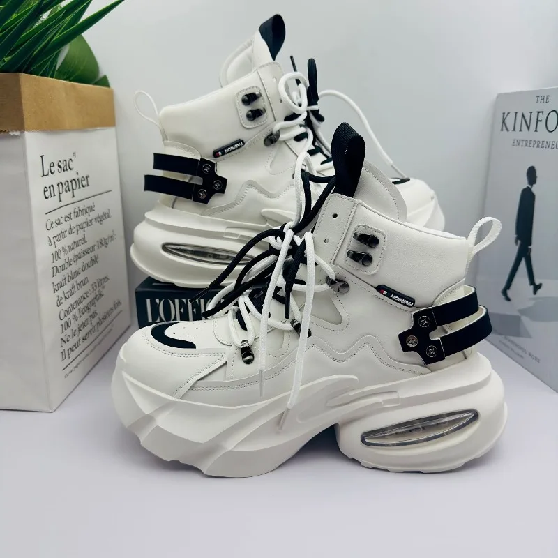 

Couple Quality High Top Sneakers Non-slip Wear-resistant Platform Males Casual Shoes Woman's Mesh White Shoes Chaussure Hommes