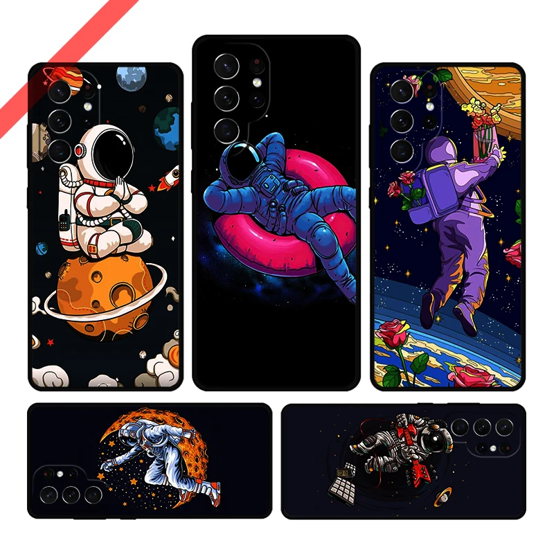 

Чехол для телефона с изображением космонавта для Samsung Galaxy S20 FE S21 S10 S23 Plus S24 S22 Ultra Coque Note20 Note10 S9 S8