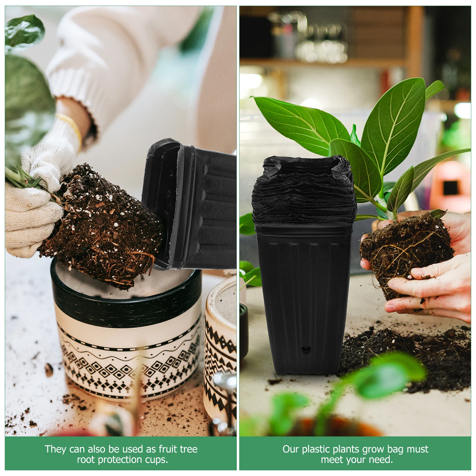 

30pcs Plant Grow Cup Nursery Pot Flower Vegetable Fruit Seedling Gardening Plastic Cups Water Permeable Durable Root Protection