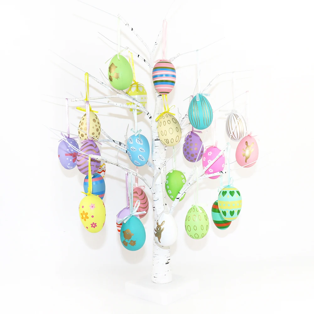 12pcs Easter Decoration Colorful Eggs Hanging Ornament Happy Easter Party Favors Supplies Home Table Decoration 2026 Easter Gift