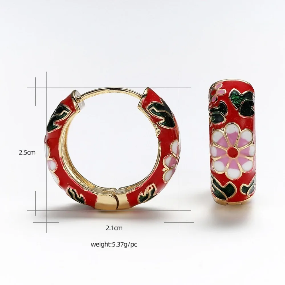 Picture 7: Handicraft Traditional Flower Enamel Ear Jewelry Chinese Classic Chinese Style Earrings Vintage Ethnic Gifts for Women Girl