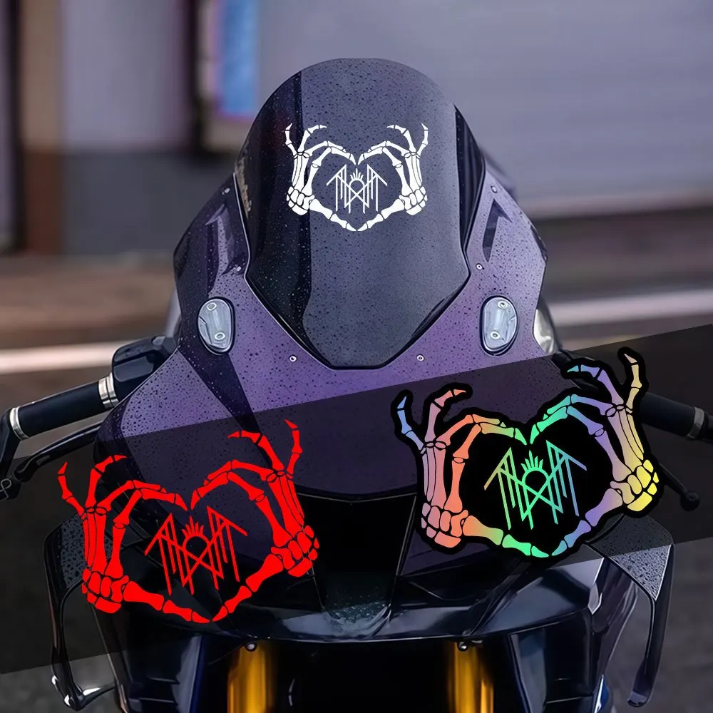 

1 шт. готическая наклейка с черепом и сердцем для мотоцикла, водонепроницаемая самоклеящаяся виниловая наклейка для окна автомобиля, топливного бака мотоцикла, обтекателя