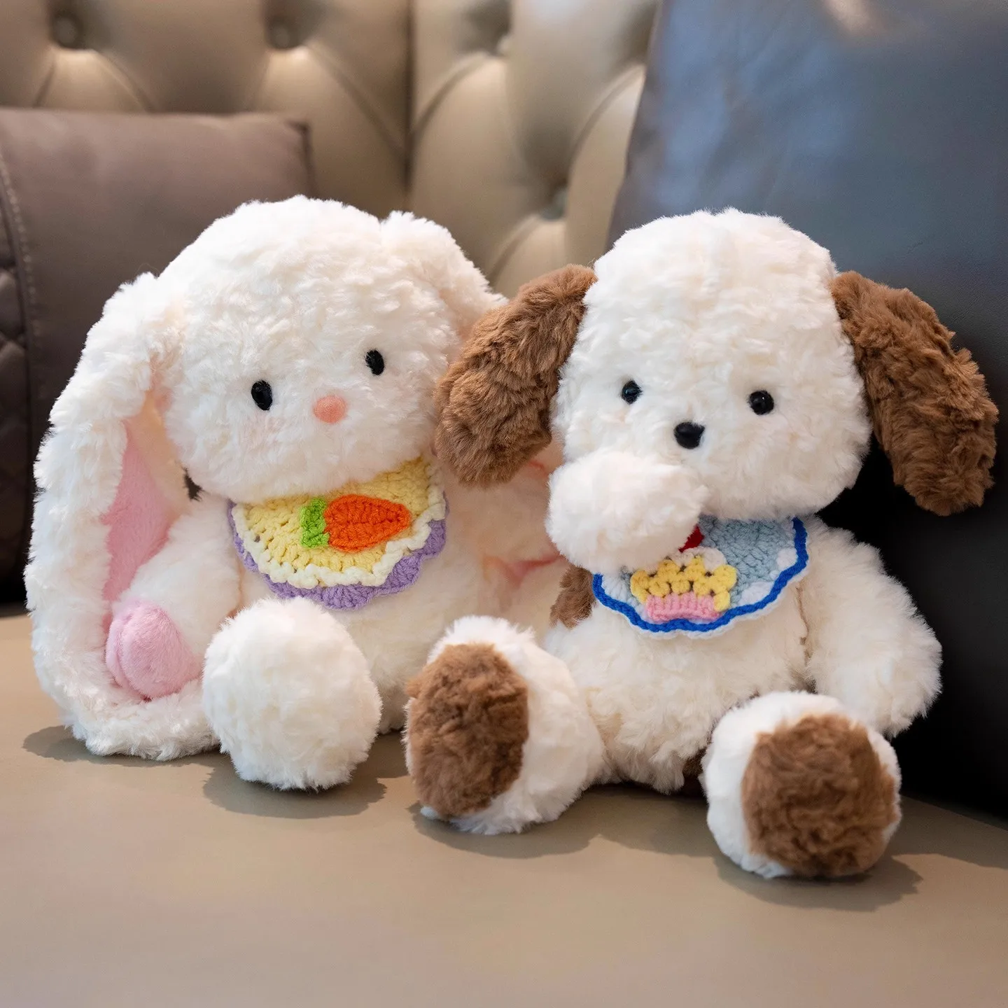 

Adorable S Rabbit Dog Plu Toy Girl Doll Pillow Birthday Gift Soft Fabric Animal Dolls for Infants Toddler Boys And G...