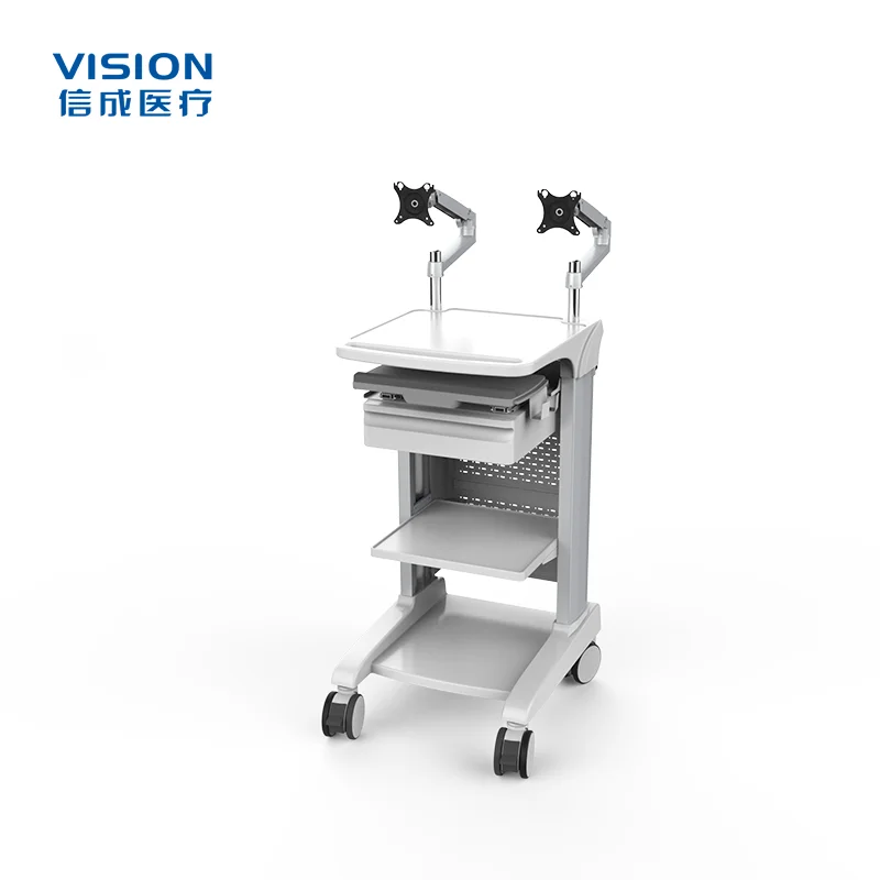 

Хит продаж: 4-уровневая металлическая мобильная рабочая станция-тележка с креплением для монитора, медицинская тележка для больниц и клиник