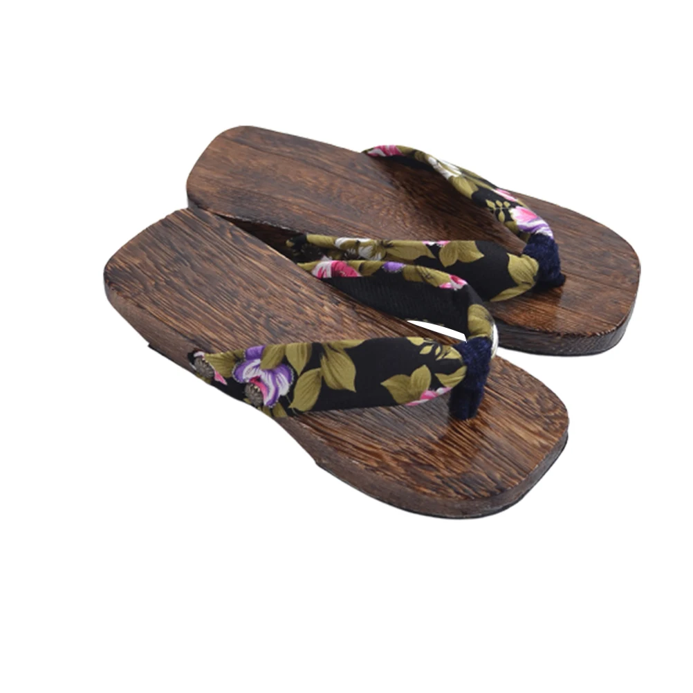 

2 Pairs Paulownia Children Clogs Baby Slippers Anti-Slip Lightweight Breathable Natural Wood Eva Sole Printed Lace Clogs For