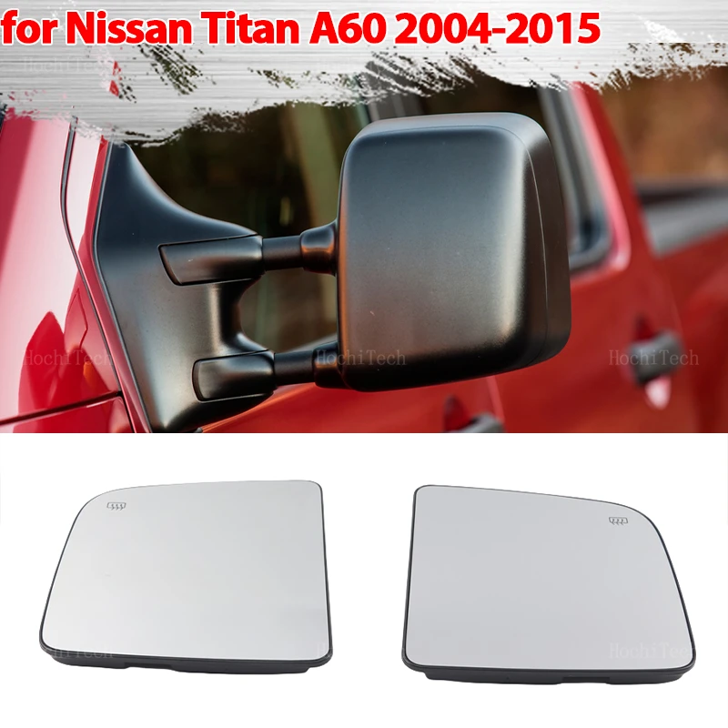 Left Right Door Side Heated Wing Mirror Glass Rearview Rearview Plate for Nissan Titan A60 2004-2015 Heated Side Mirror Glass