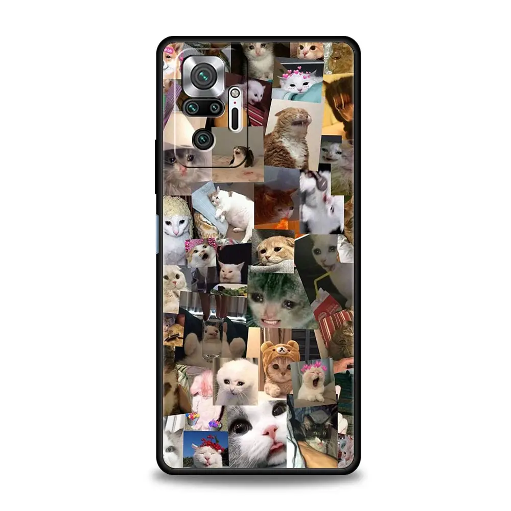 Cat Meme Funny Animals Phone Case For Xiaomi Redmi Note 12 5G 11 10 Pro Plus 9S 9 8 7 9T 8T 10C 9C 9A 5G K50 Gaming Soft Cover