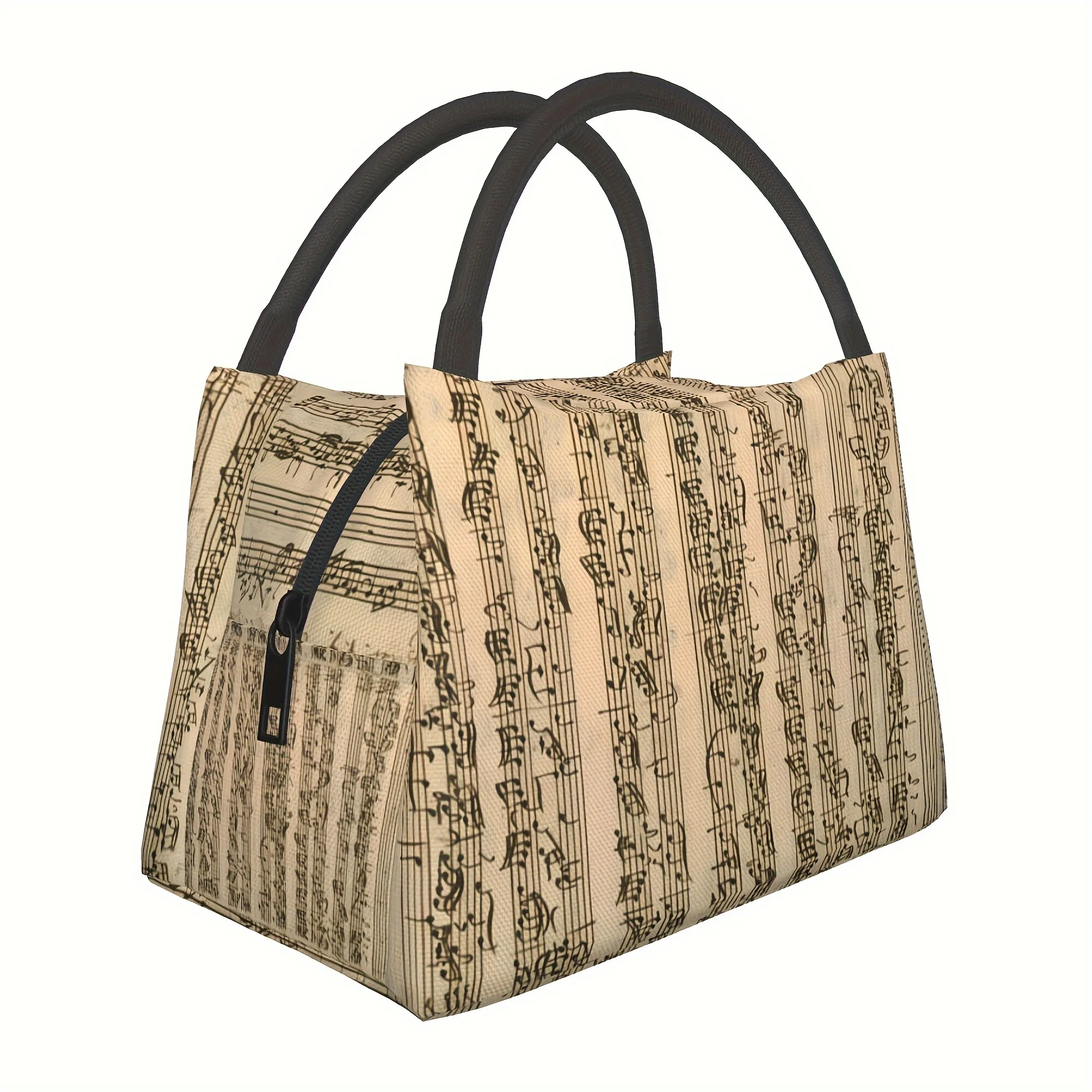 

Versatile Music Note Insulated Lunch Bag - Portable & Reusable For Work, Picnics, Beach Hikes Unisex Design