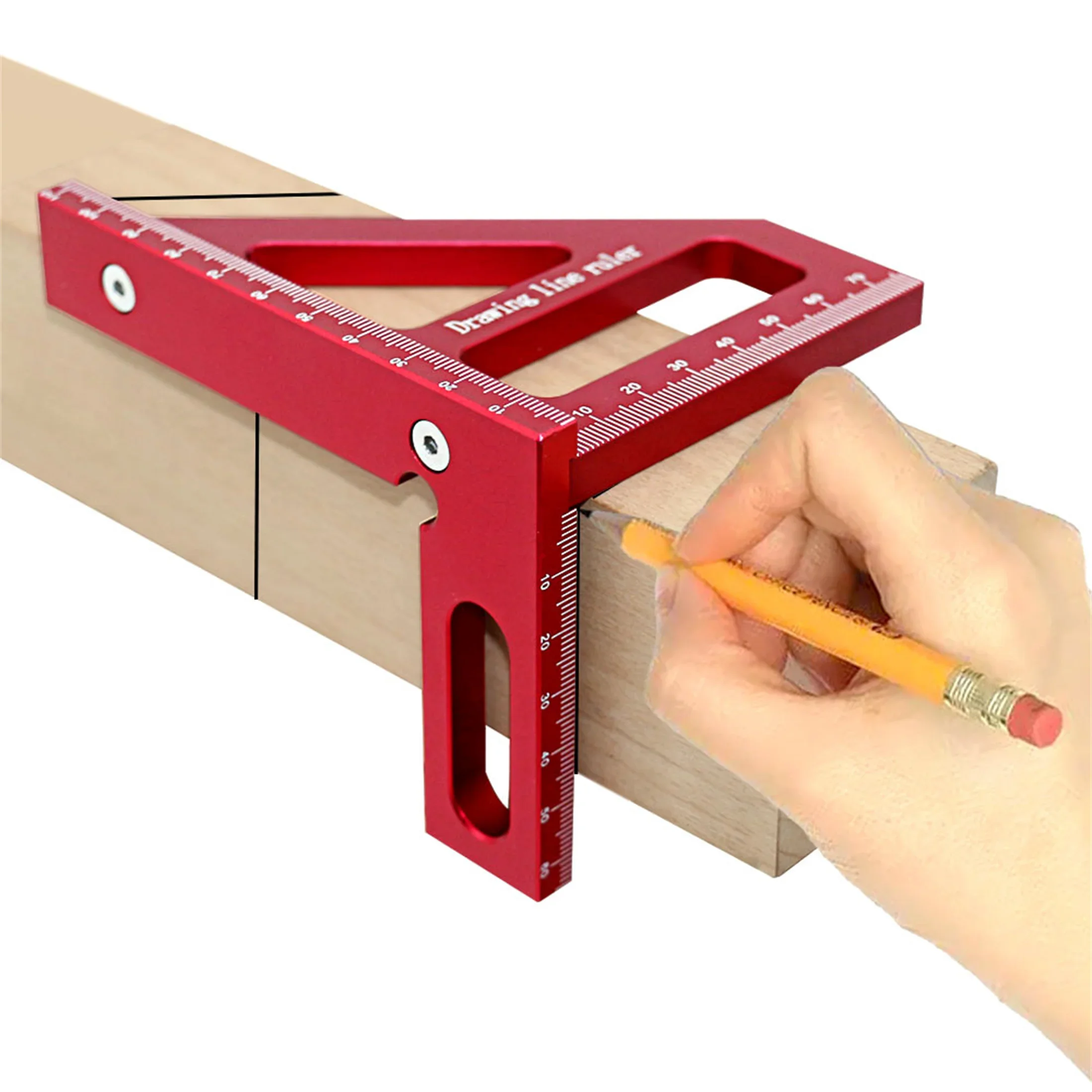 Woodworking Square Protractor Aluminum Alloy Miter Triangle Ruler High Precision Layout Measuring Tool for Engineer Carpent