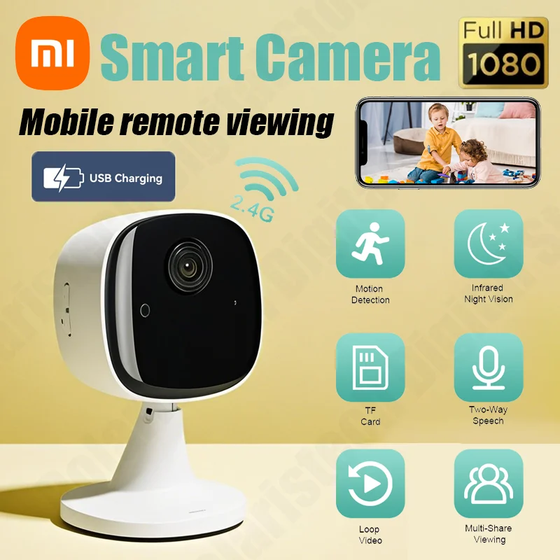 Xiaomi 1080P Camera Night Vision WiFi Monitor Motion Detect With 2-way Audio Multiple People Share Viewing Security Camera Home