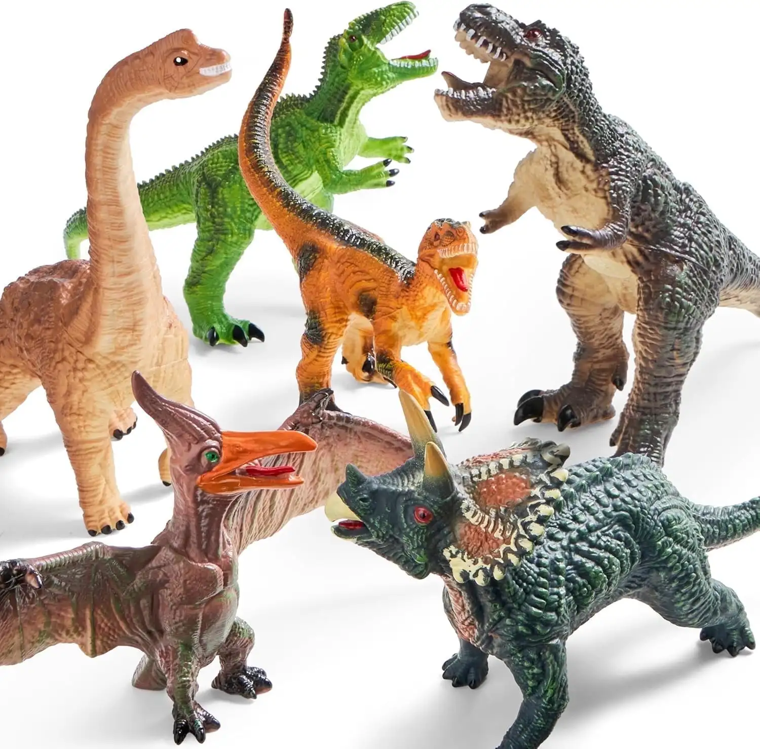 Joyfy 6 pçs brinquedos de dinossauro enorme grandes figuras de dinossauro macio realista jurassic world brinquedos para crianças brinquedos aniversário presente de natal
