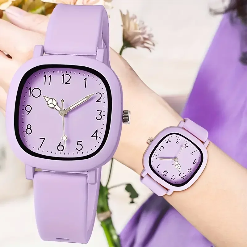 AAAModa silicone banda feminina relgios de quartzo conjunto casual rabe dial relgio de pulso para meninas reloj hombre