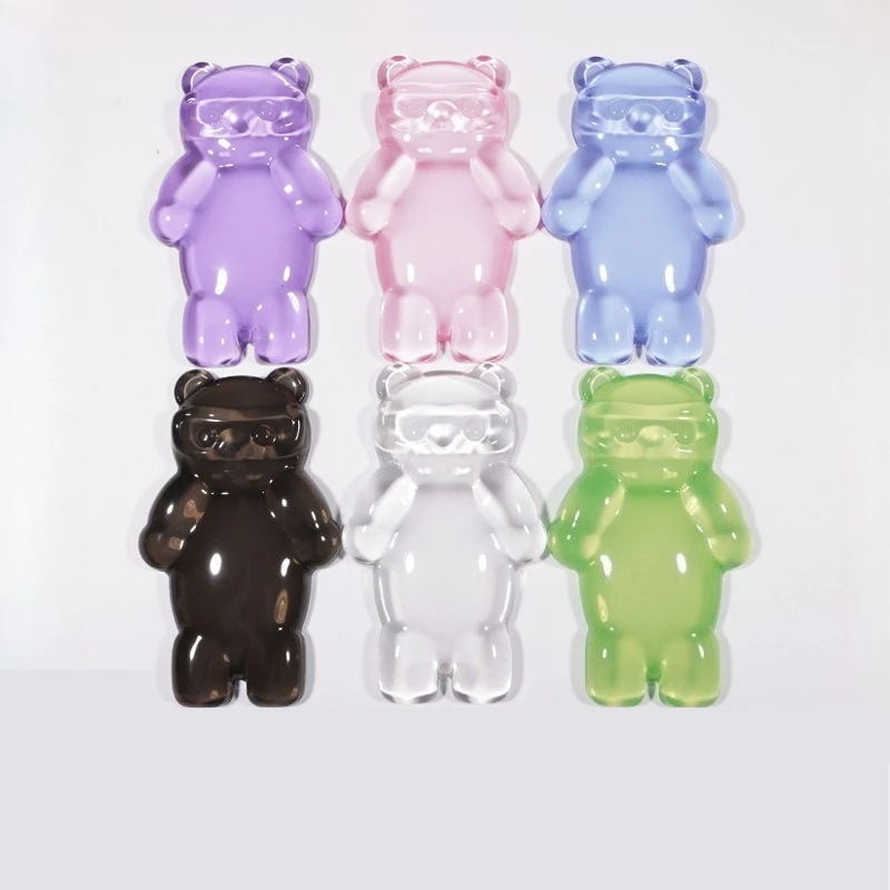 

Little Bear Transparent Mouse Pad Hand Rest Heart Kawaii Summer Comfort Silicone Mouse Wrist Rest Non-Slip Hand Rest Desk Pad