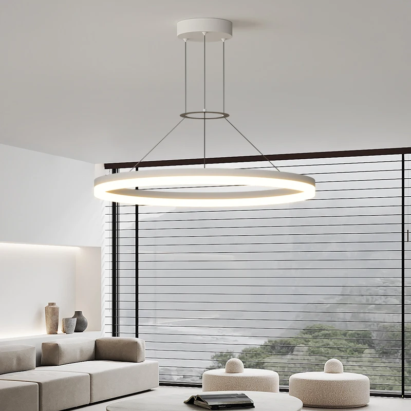 

Modern Minimalist Living Room Chandelier Simple Style Ring Luminous Dining Room Lamp Nordic Creative Bedroom Lamp