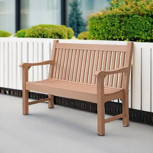 2-Person Outdoor Bench with 700 Lbs Weight Capacity, Poly Lumber Weatherproof Garden Bench Seating for Porch, Balcony