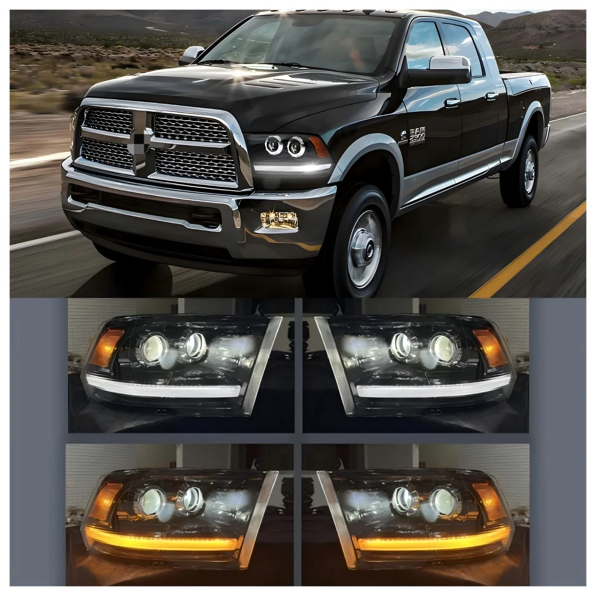 

1 шт. полный комплект светодиодных фар для 2009-2018 Dodge Ram 1500 2500 3500 последовательный указатель поворота и фары DRL