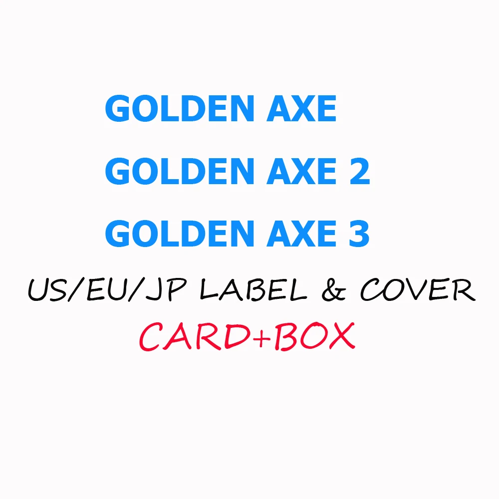 Golden Axe 1 2 3 MRO/MK Series DOUBLE DRAGON Custom 16bit MD Game Card + EU/US/JP COVER BOX For Sega Mega Drive For Genesis